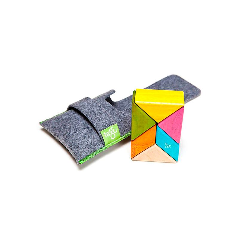 Pocket Pouch Prism <br>Magnetic Wooden Blocks <br>6 pieces Tints 