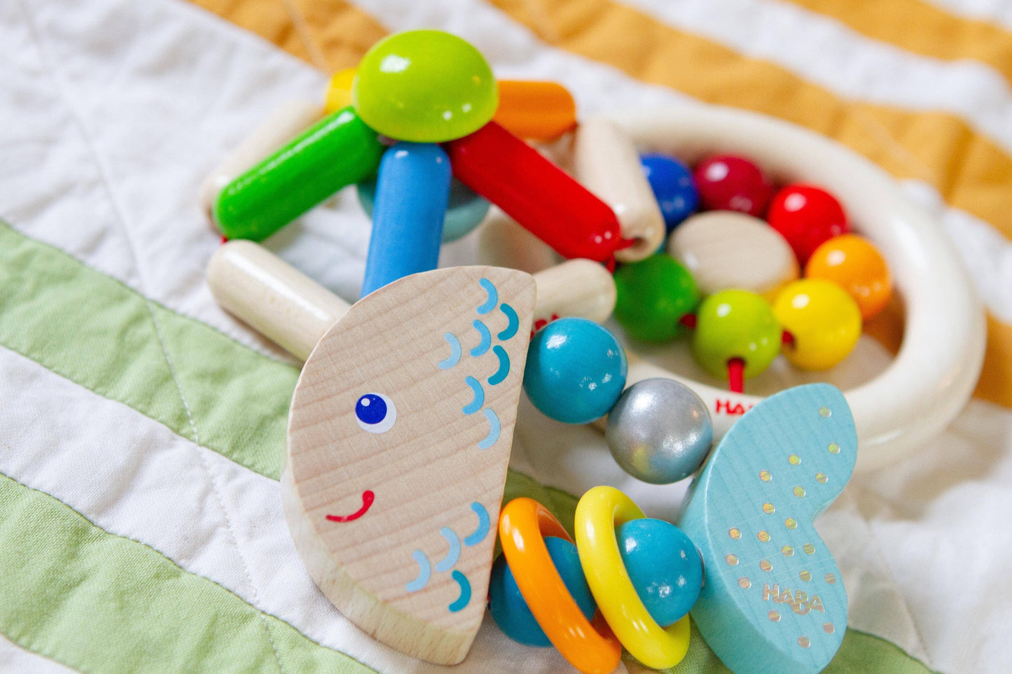 Rattlefish Wooden Baby Rattle Wooden Baby 