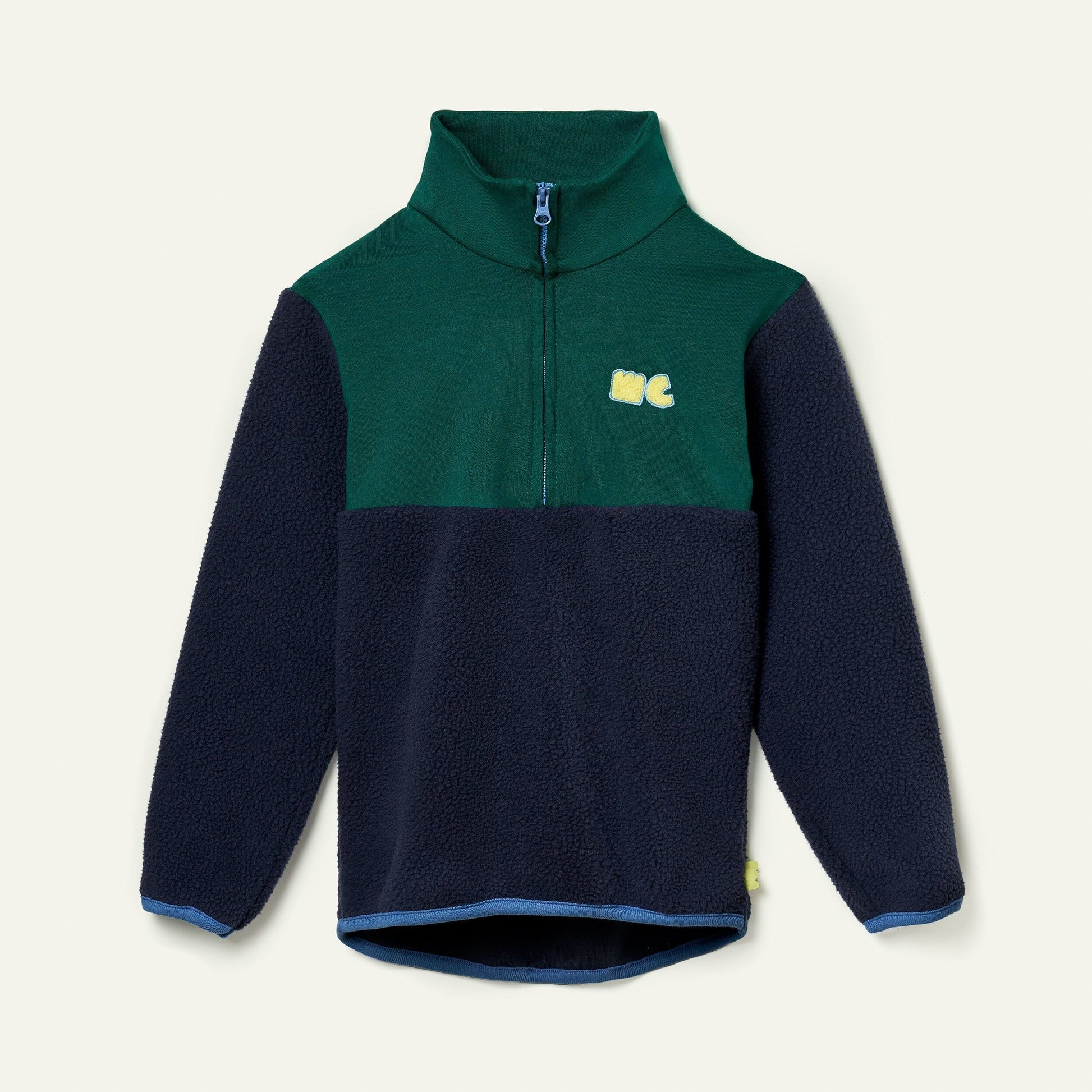 Recycled Cotton and Sherpa Navy Zip up Jackets 