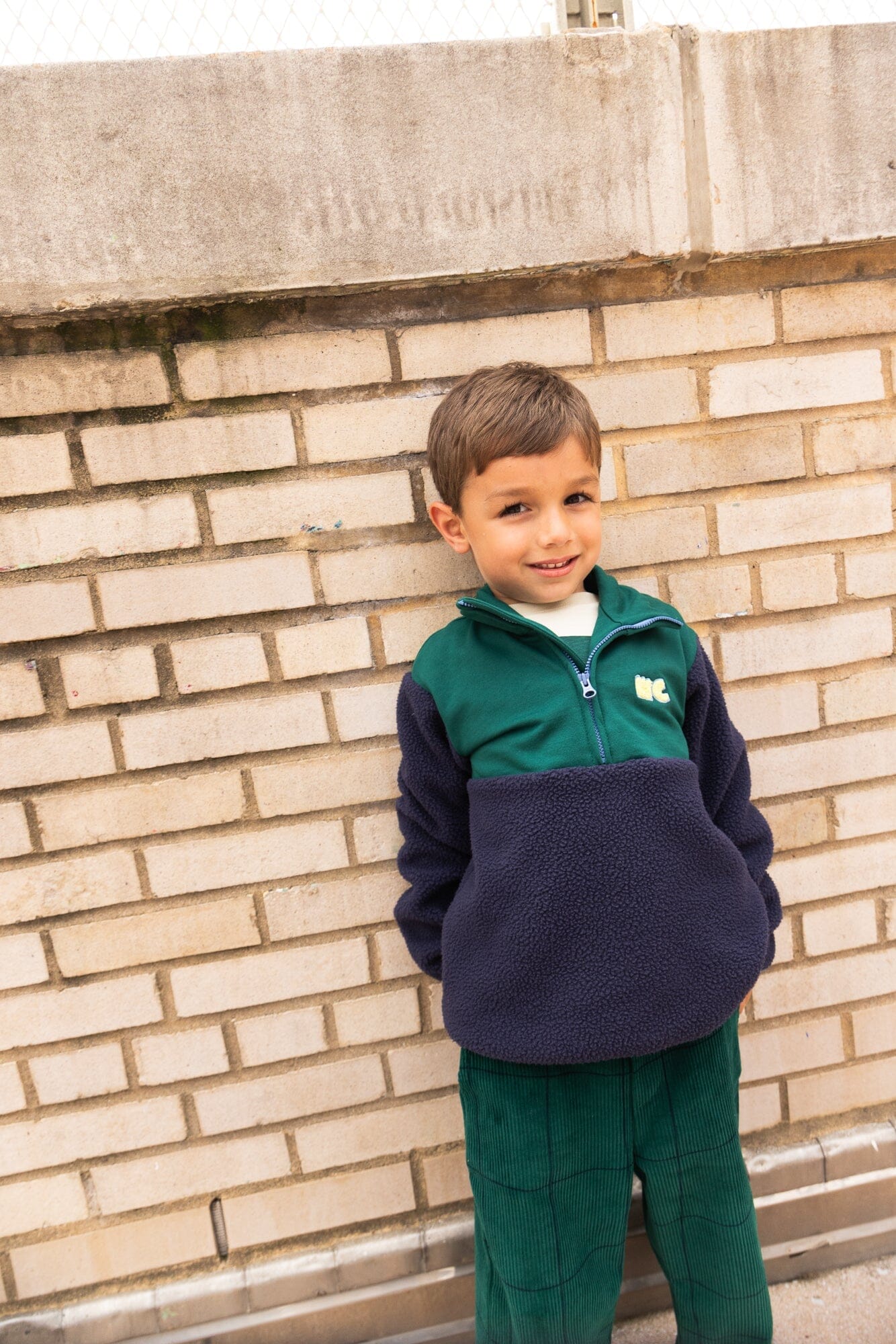 Recycled Cotton and Sherpa Navy Zip up Jackets 