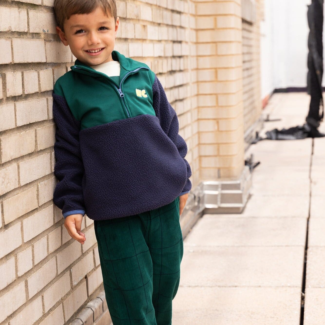 Recycled Cotton and Sherpa Navy Zip up Jackets 