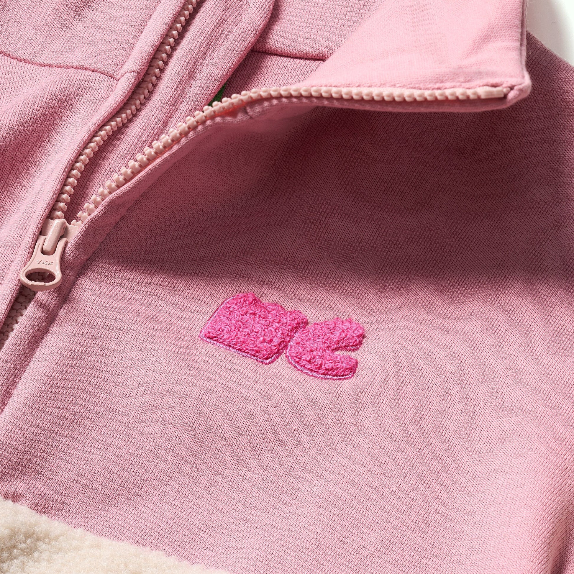 Recycled Cotton and Sherpa Pink Zip up Jackets 
