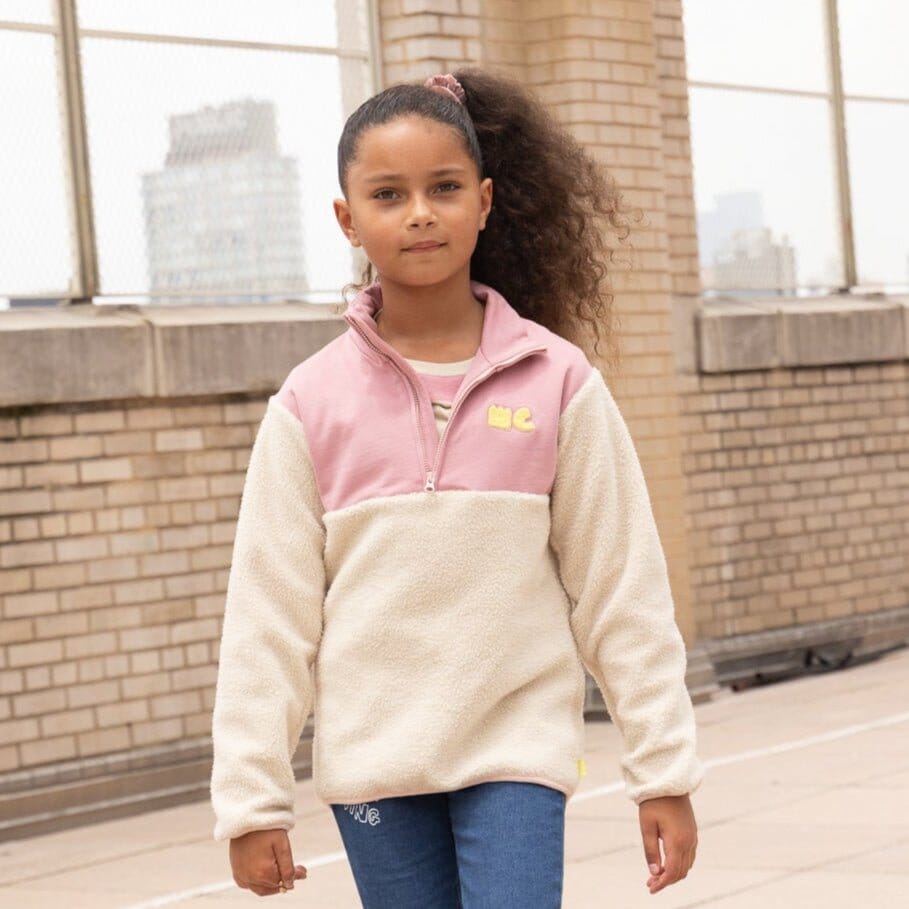 Recycled Cotton and Sherpa Pink Zip up Jackets 