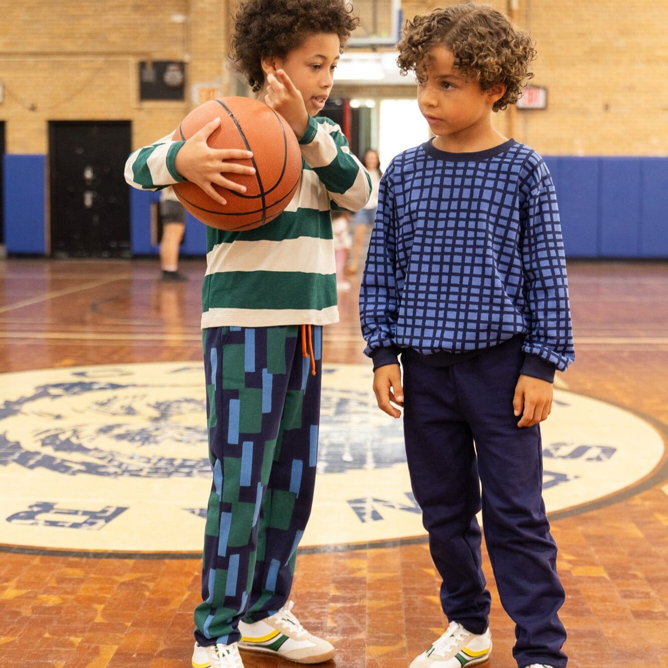 Recycled Cotton Blue Block Jogger Joggers 