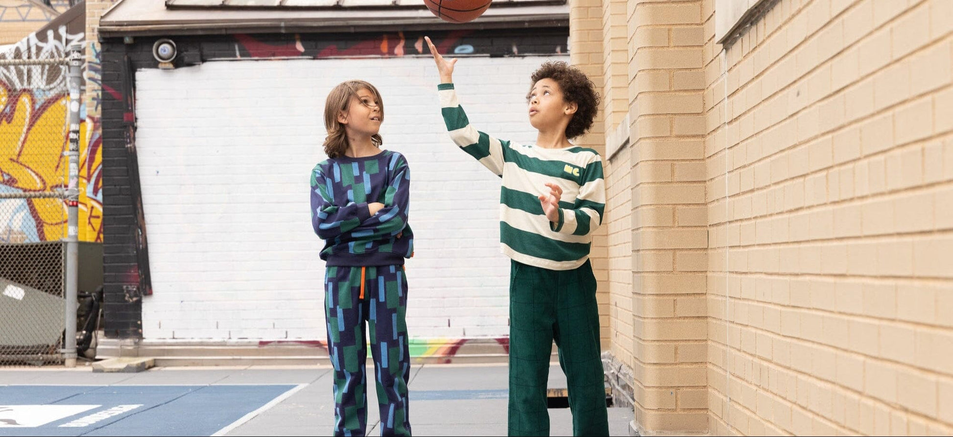 Recycled Cotton Blue Block Jogger Joggers 