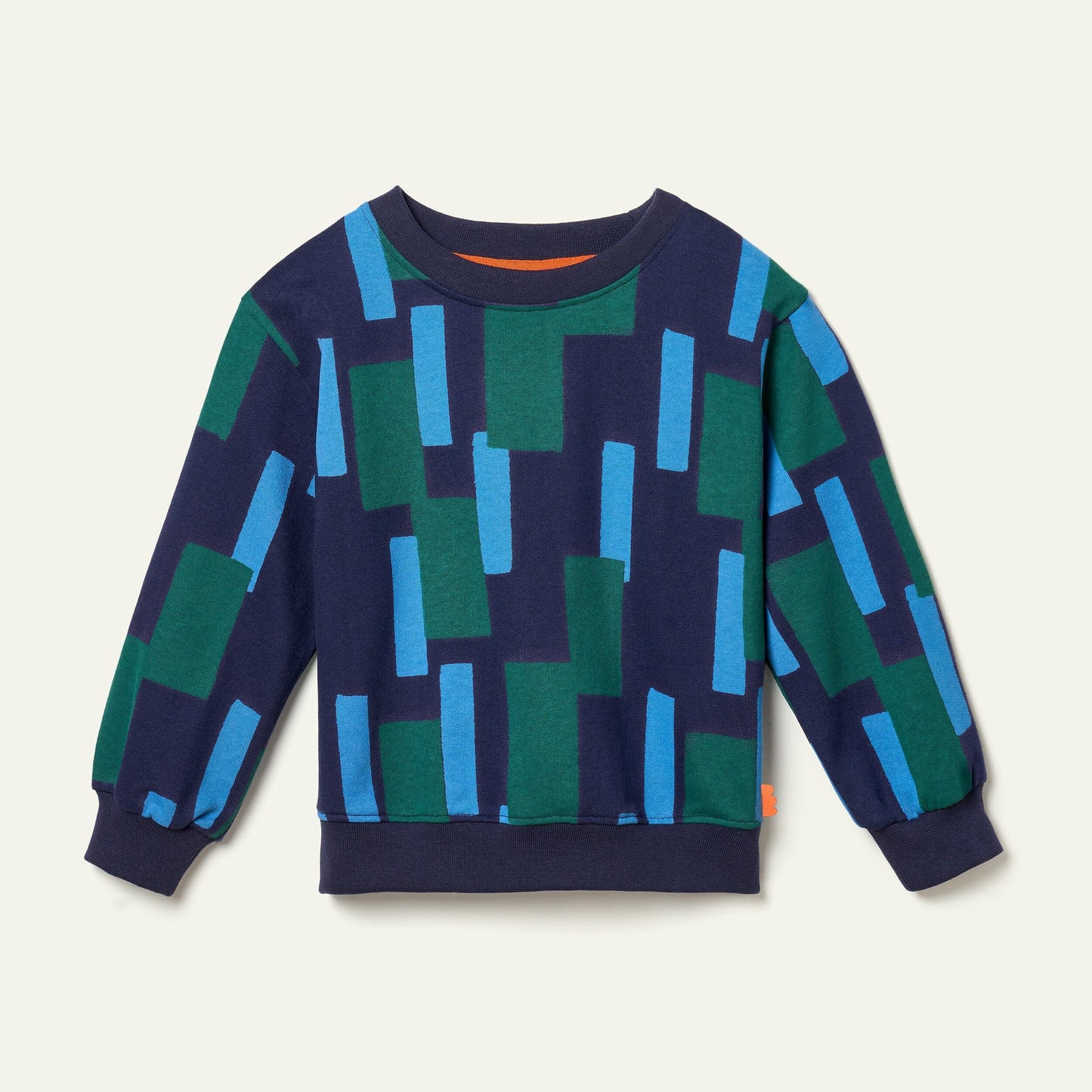 Recycled Cotton Blue Block Sweatshirt sweatshirt 