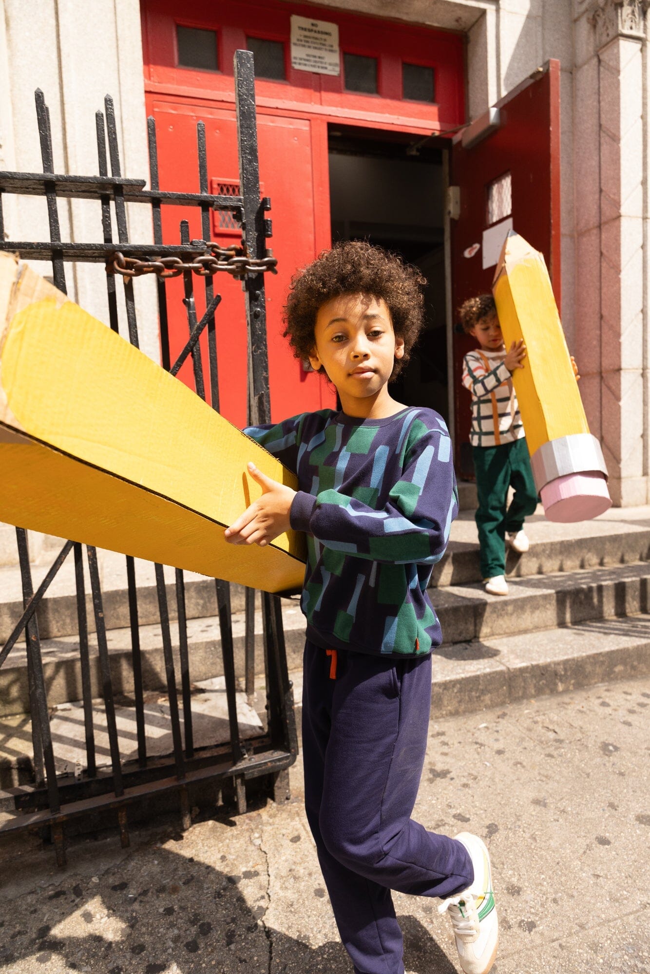 Recycled Cotton Blue Block Sweatshirt sweatshirt 