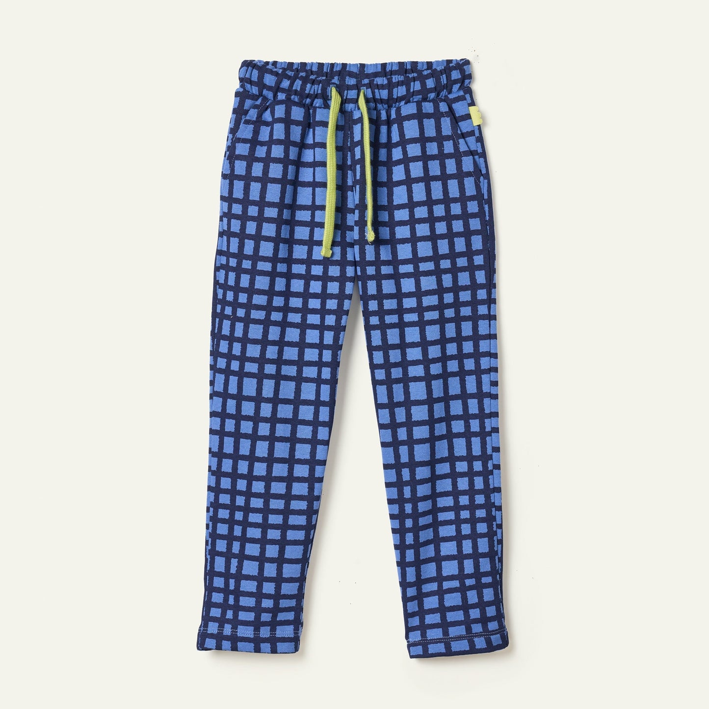 Recycled Cotton Blue Grid Jogger Joggers 
