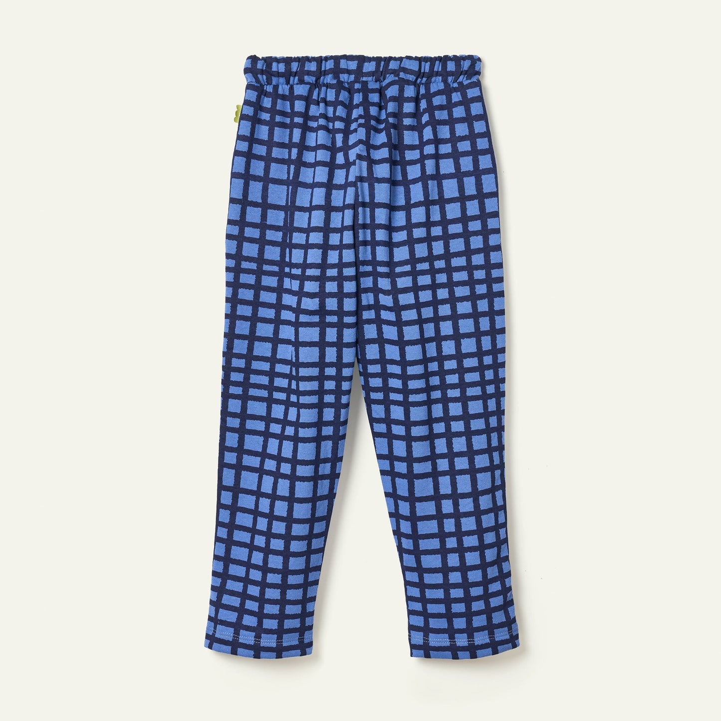 Recycled Cotton Blue Grid Jogger Joggers 