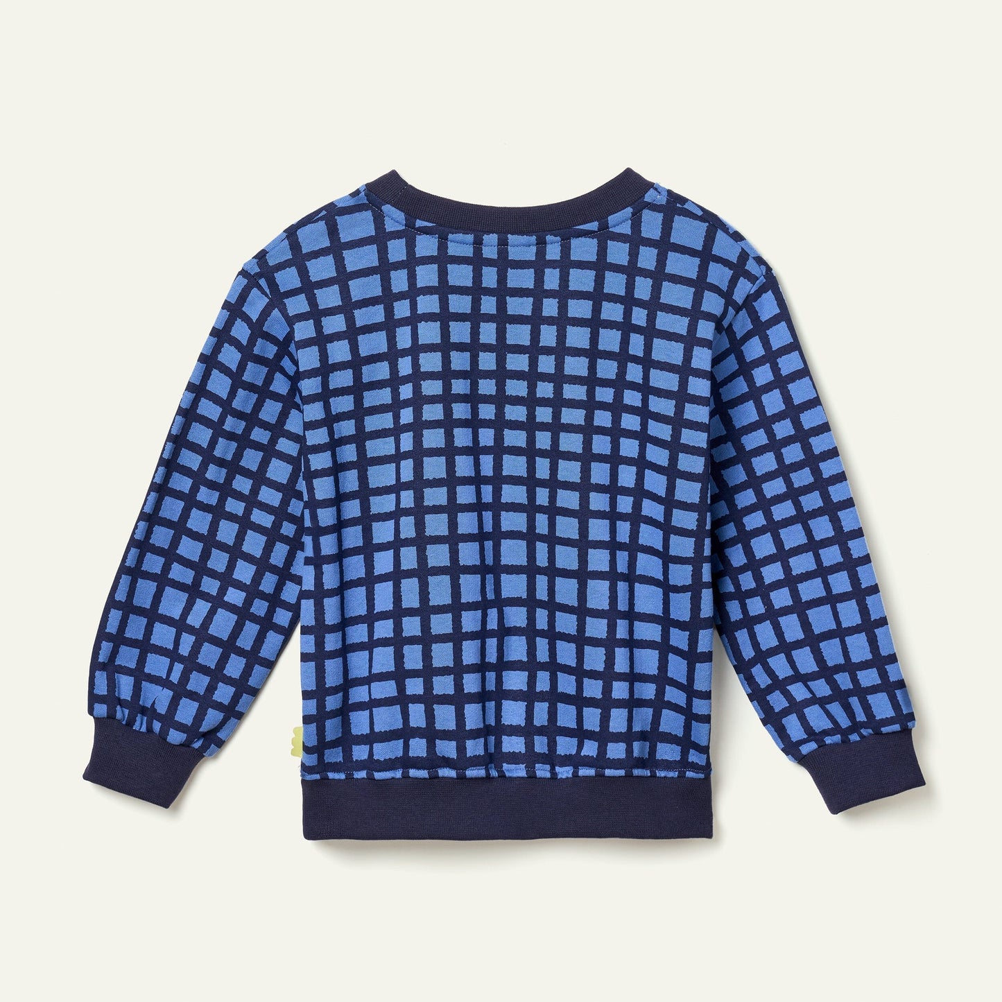 Recycled Cotton Blue Grid Sweatshirt sweatshirt 