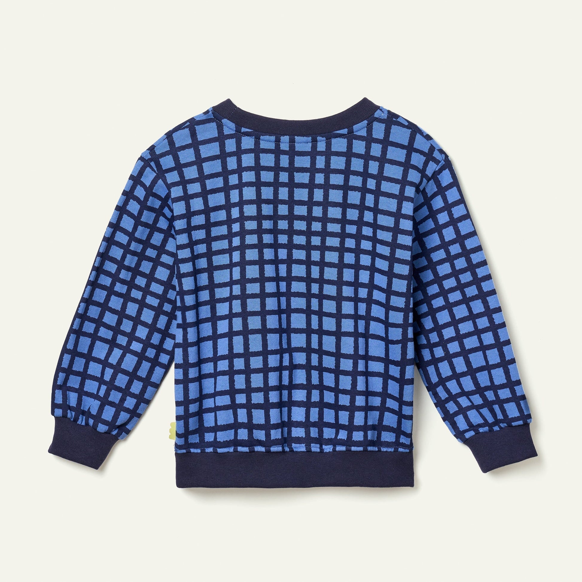 Recycled Cotton Blue Grid Sweatshirt sweatshirt 