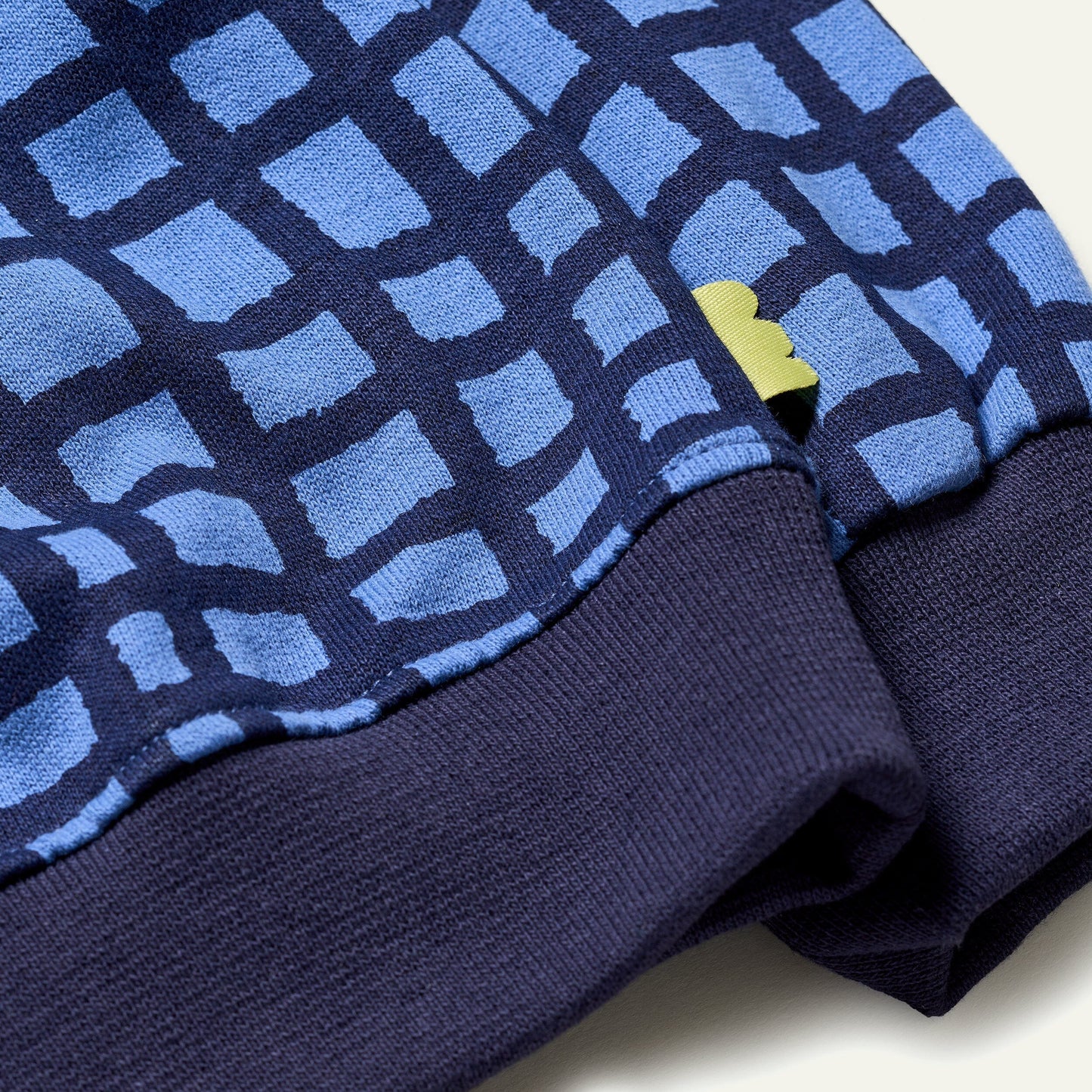 Recycled Cotton Blue Grid Sweatshirt sweatshirt 