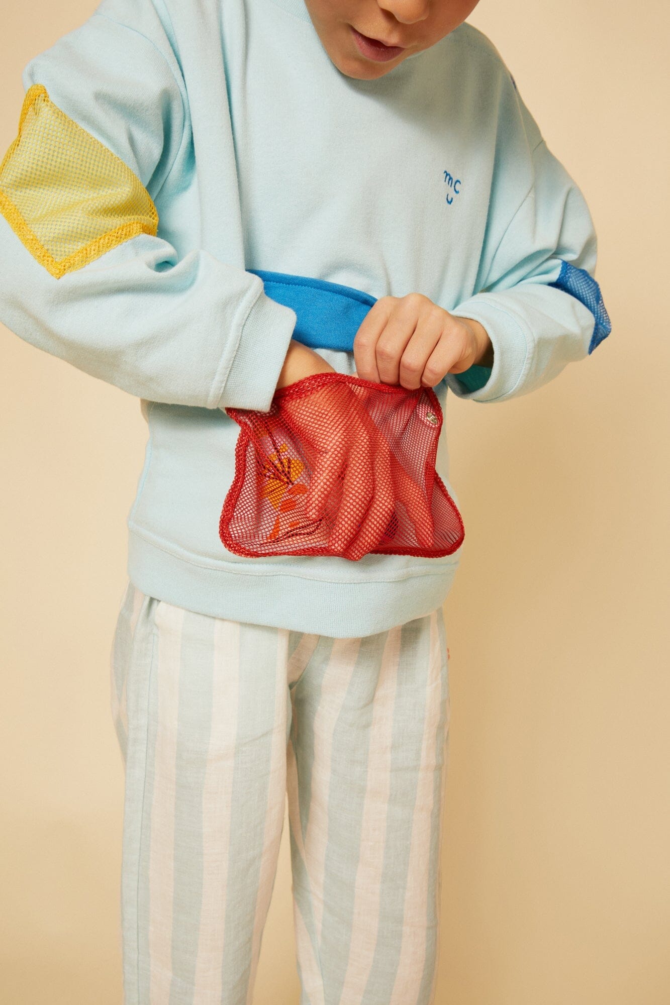 Recycled Cotton Blue Pocket Kid Sweatshirt Sweatshirt 