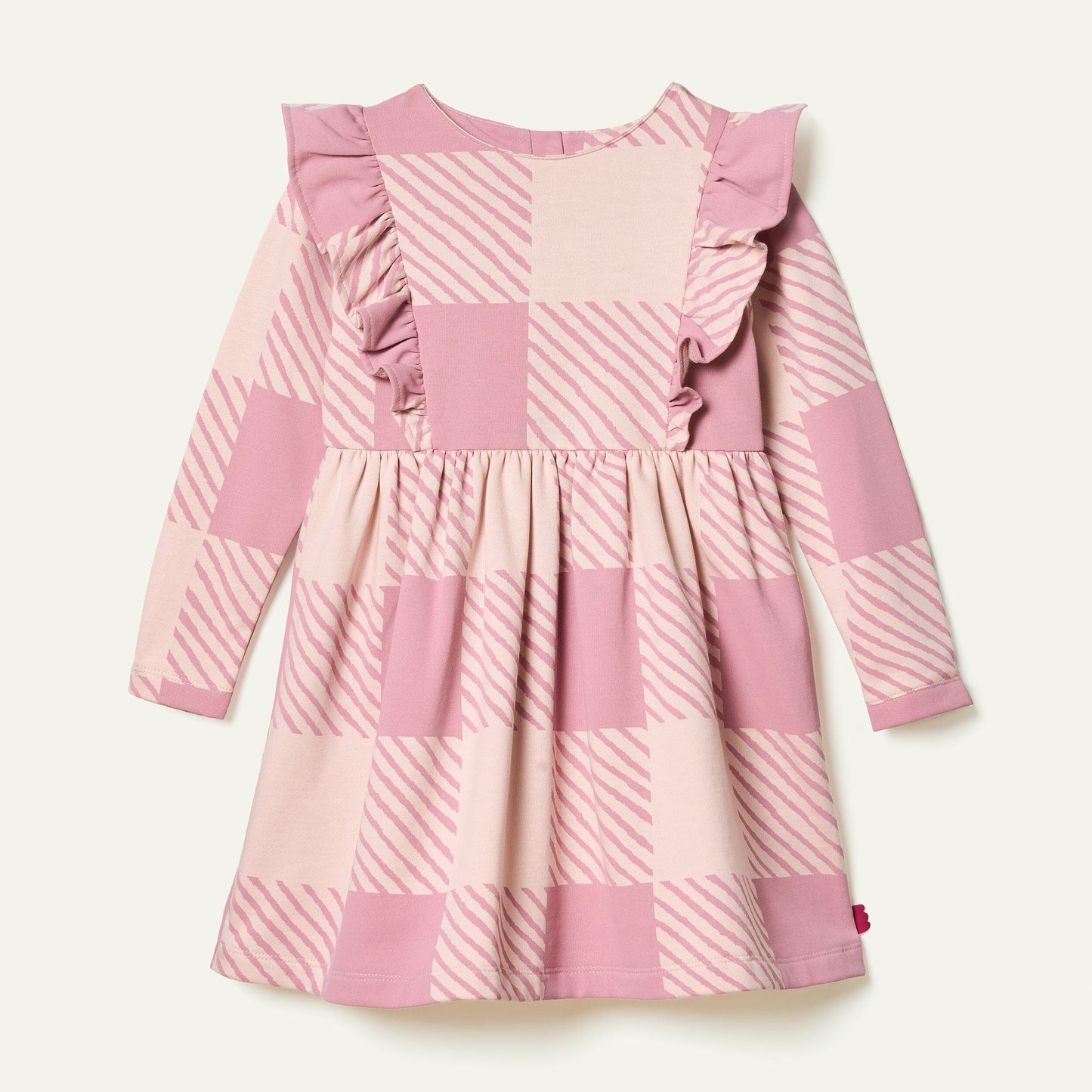 Recycled Cotton Buffalo Check RuffleDress Dresses 