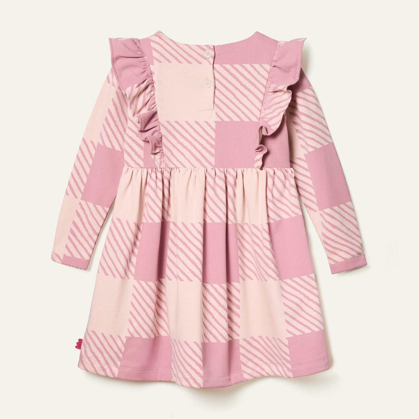 Recycled Cotton Buffalo Check RuffleDress Dresses 