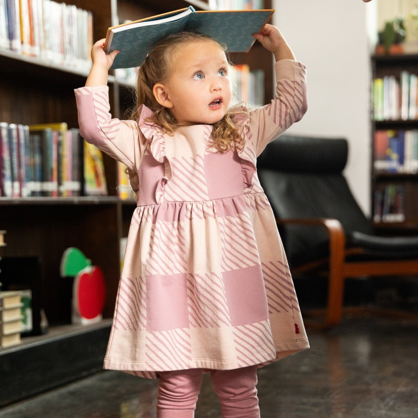 Recycled Cotton Buffalo Check RuffleDress Dresses 