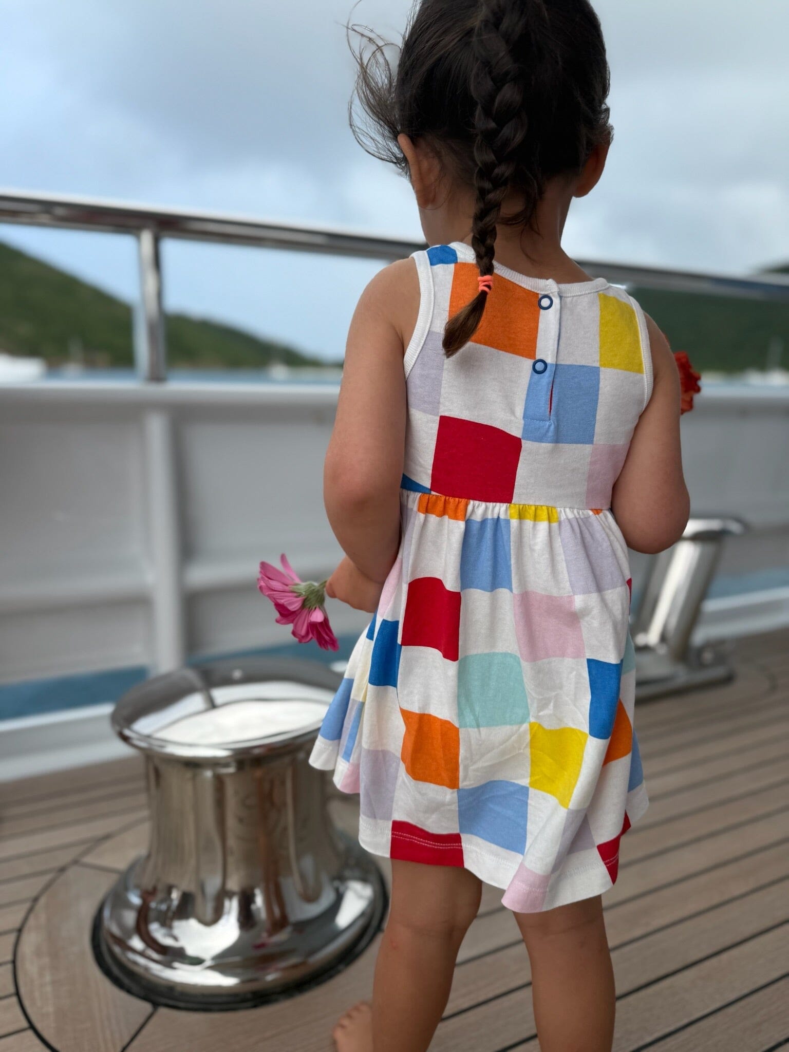 Recycled Cotton Checkered Baby Tank Dress Dresses 