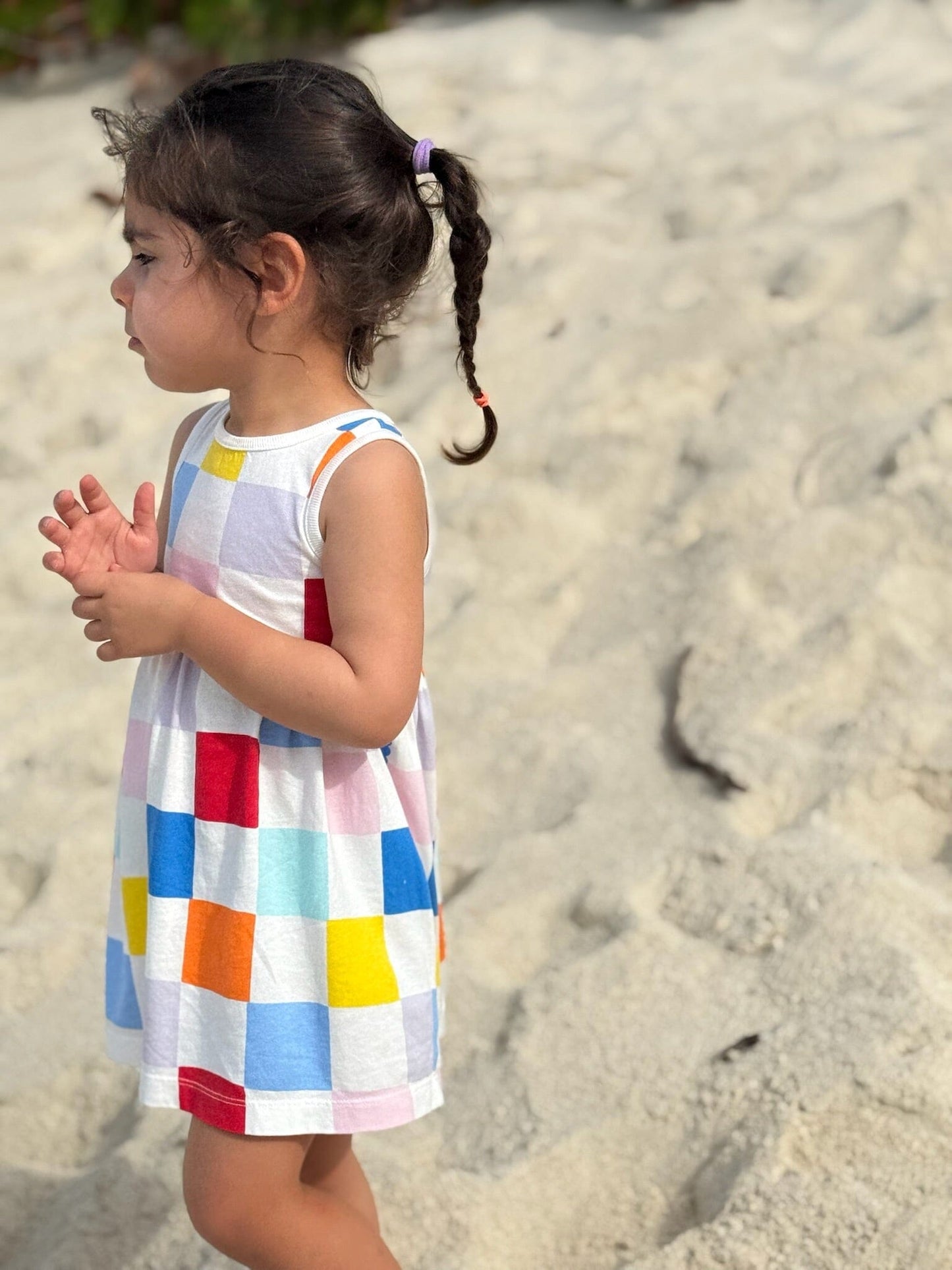 Recycled Cotton Checkered Baby Tank Dress Dresses 