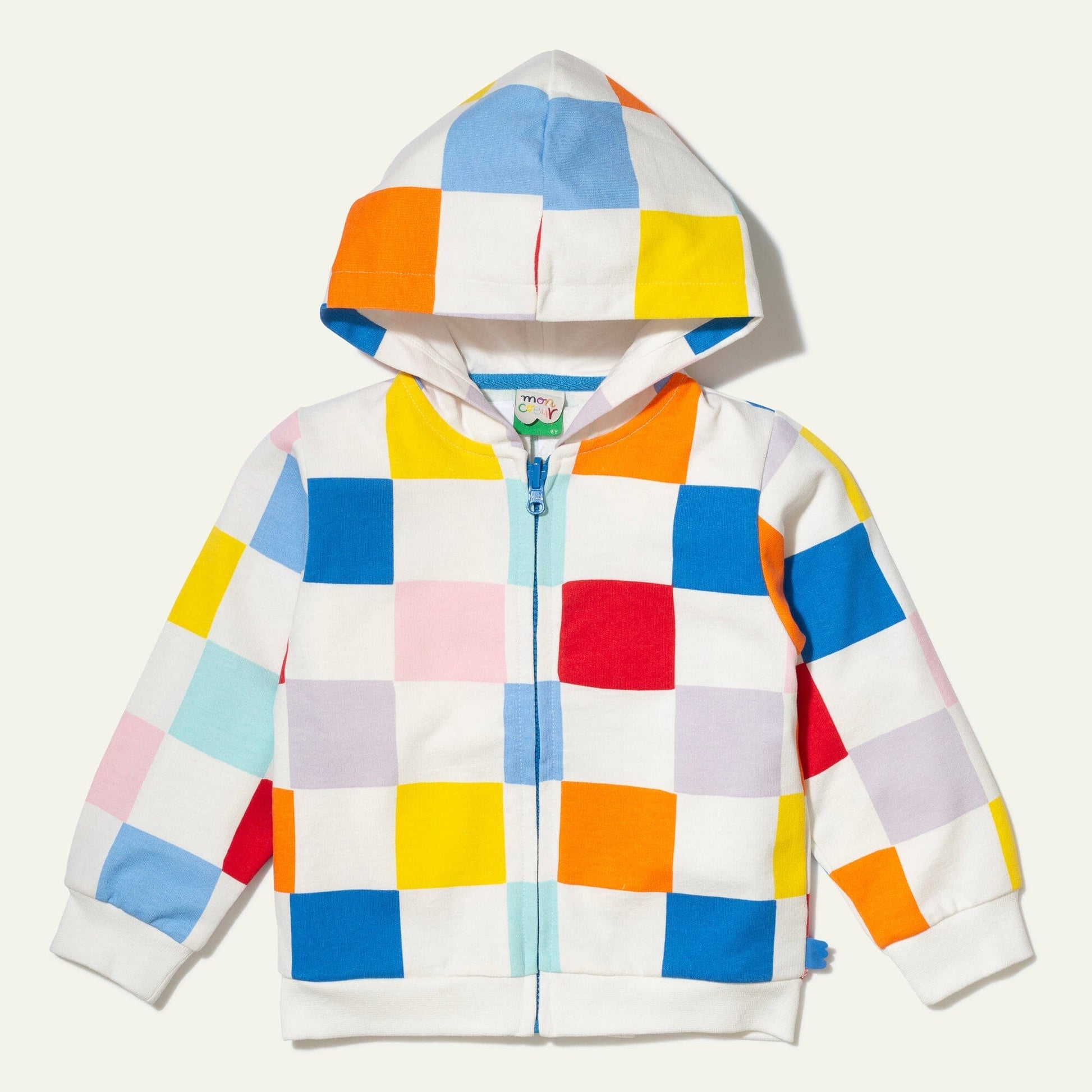 Recycled Cotton Checkered Kid Hoodie Hoodie 