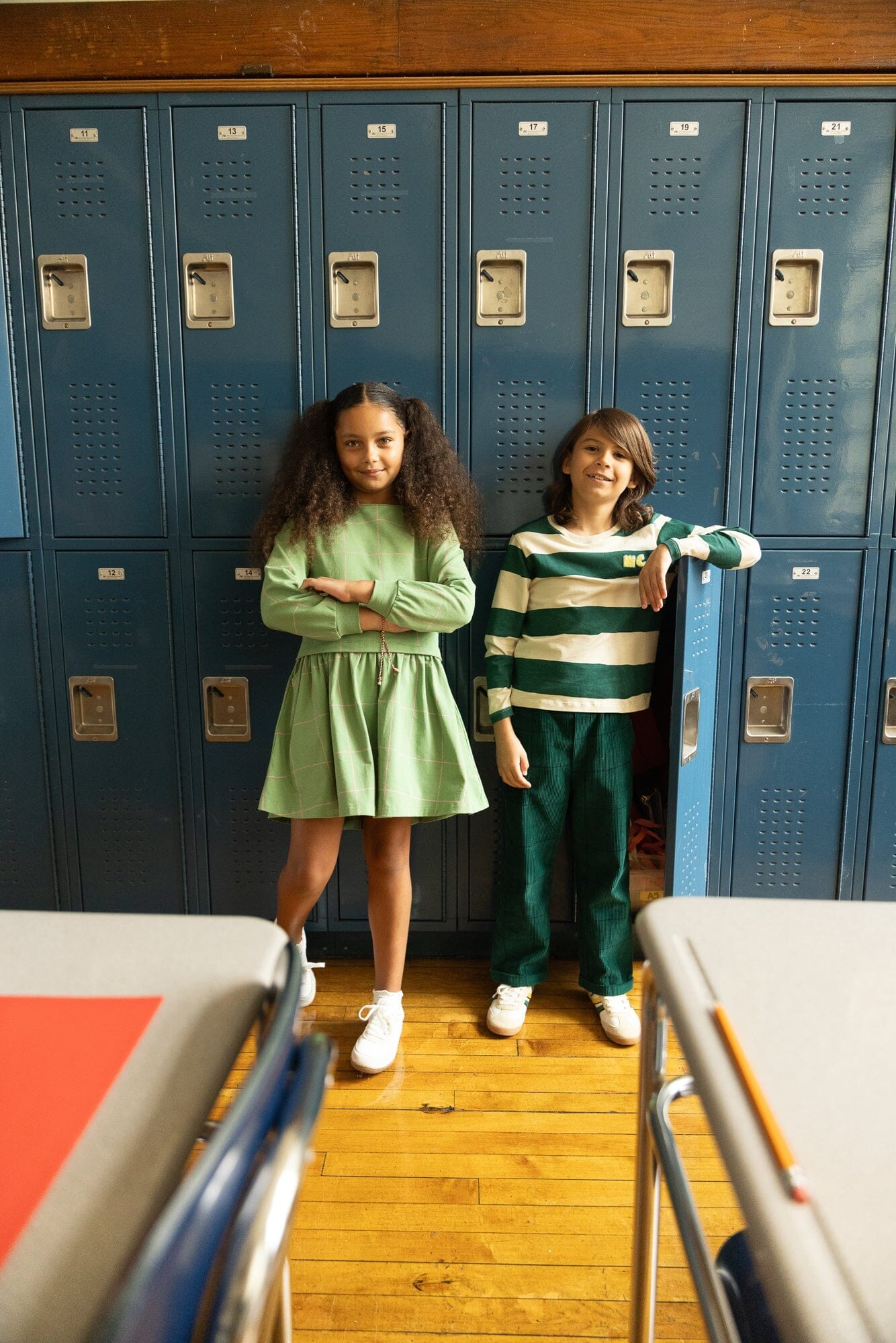 Recycled Cotton Green Rugby Stripe T-Shirt T-Shirt 