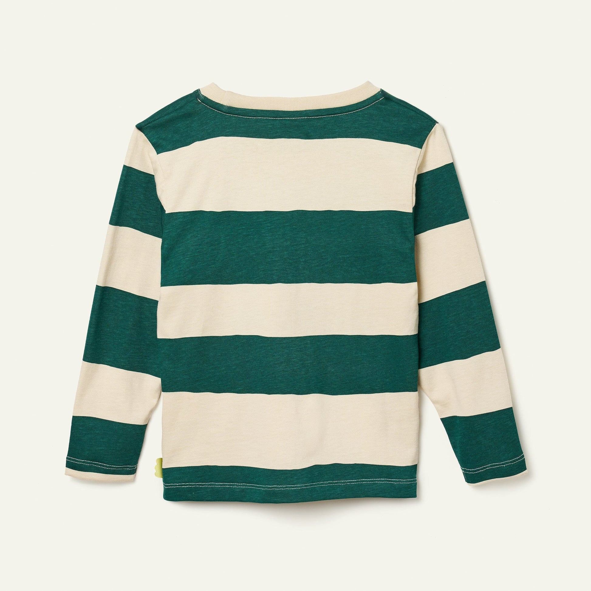 Recycled Cotton Green Rugby Stripe T-Shirt T-Shirt 
