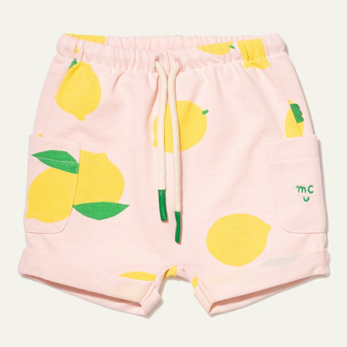 Recycled Cotton Lemon Baby Short Shorts 