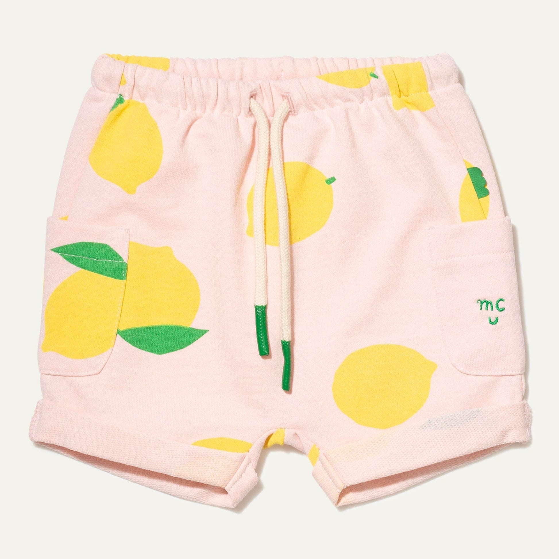 Recycled Cotton Lemon Baby Short Shorts 
