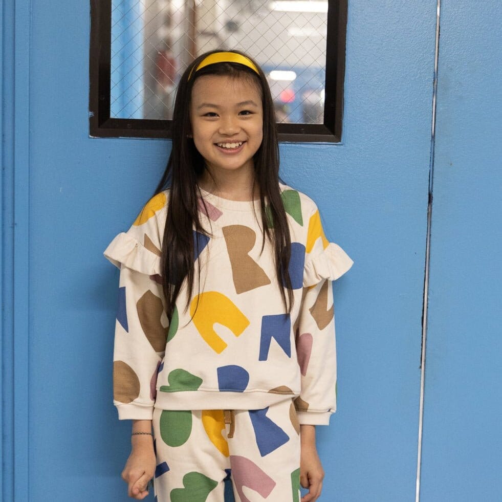 Recycled Cotton Mon Coeur Ruffled Sweatshirt Sweatshirt 