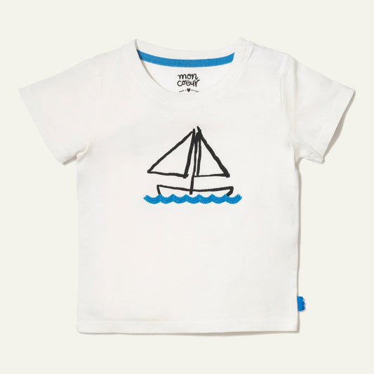 Recycled Cotton Sail Away Baby T-Shirt Shirts/Tops 