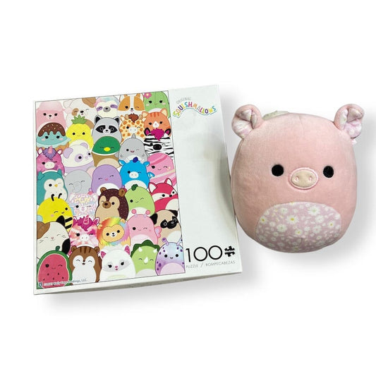 Squishmallows - Buddies 100 Piece Puzzle + Peter the Pig Toys 