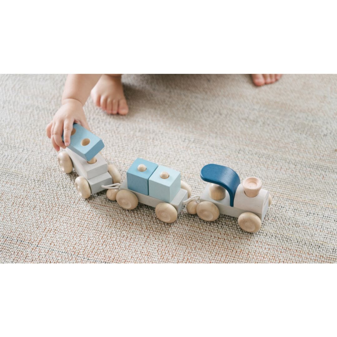 PlanToys USA - Stacking Train Trio - Orchard
