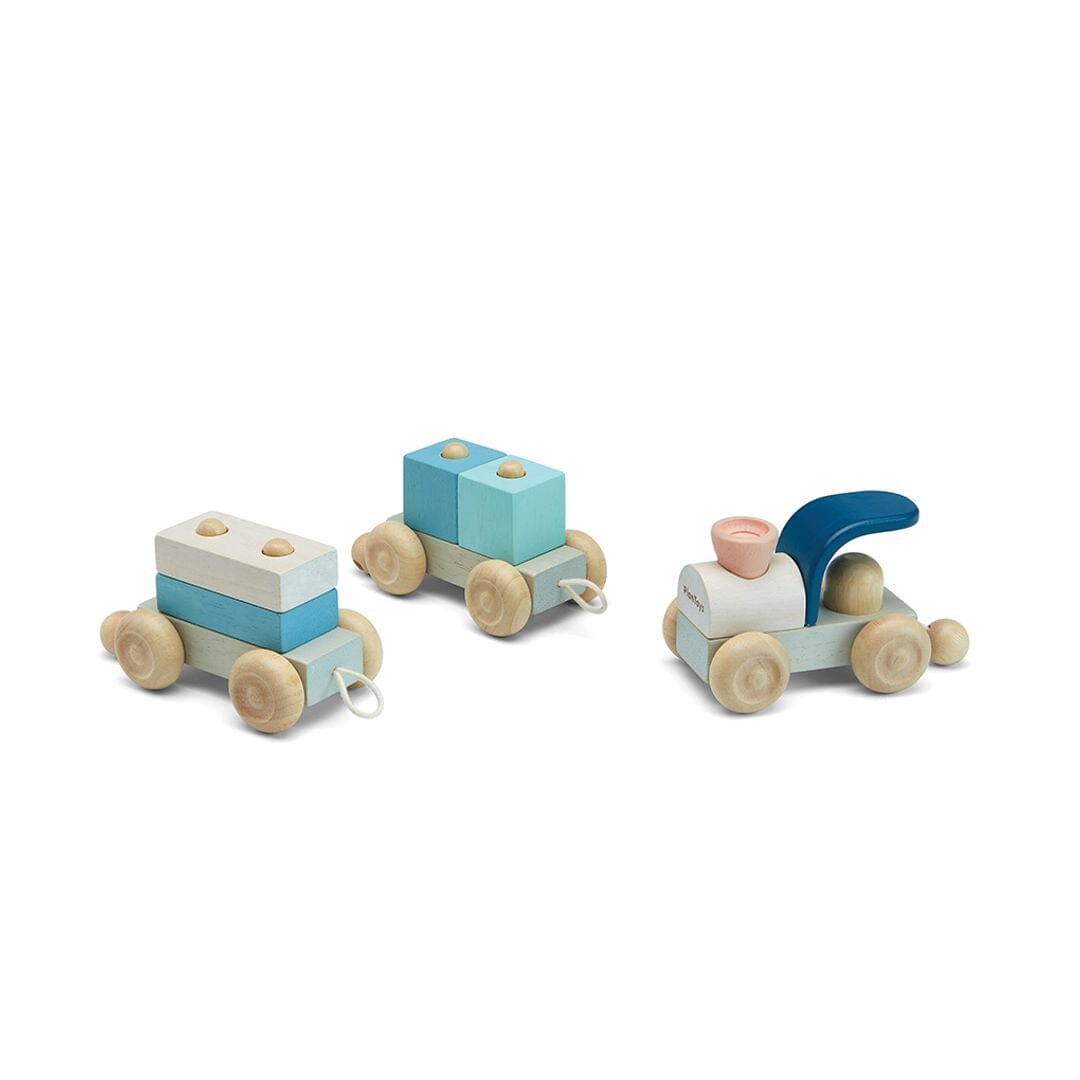 PlanToys USA - Stacking Train Trio - Orchard
