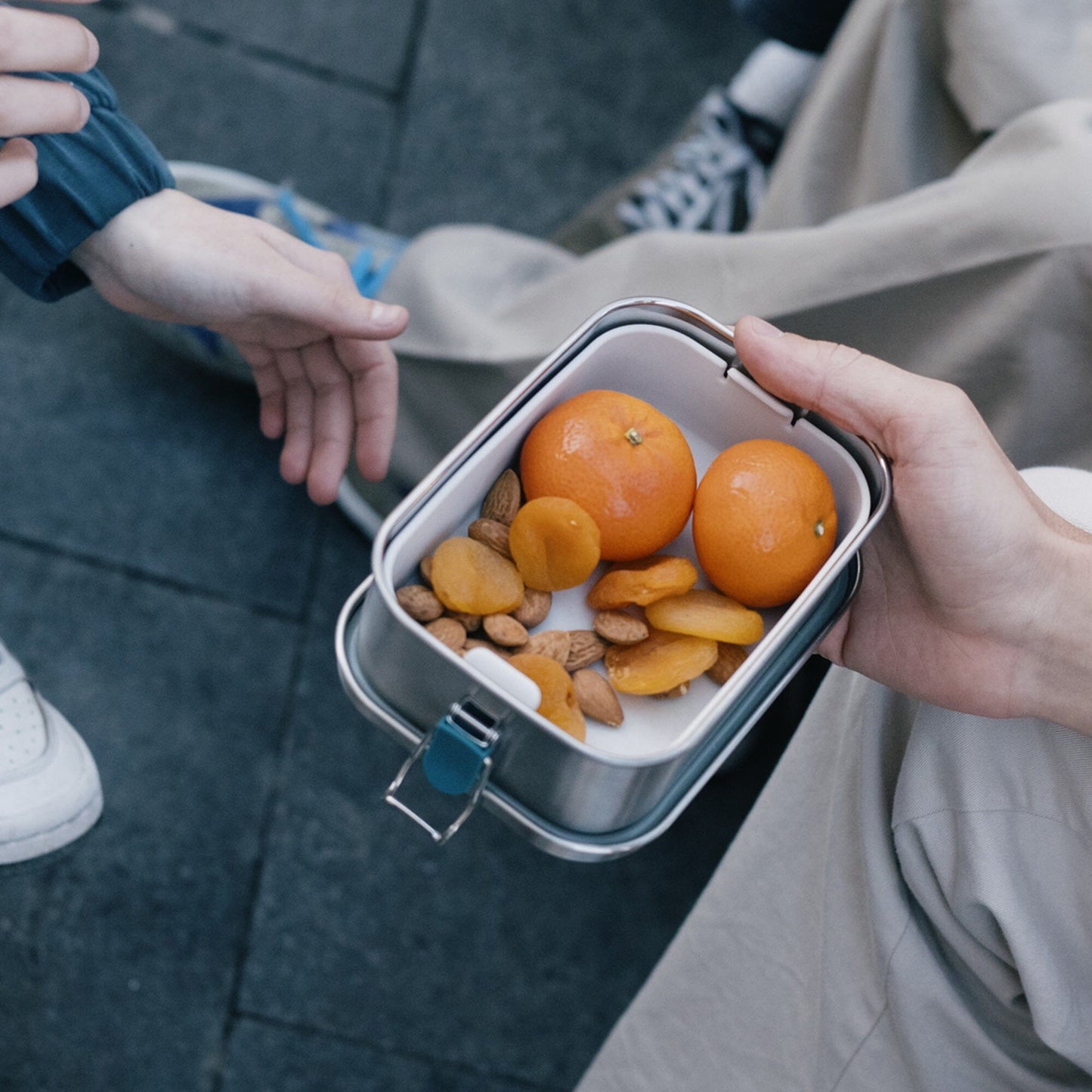 Stainless Steel Lunch Box with heat safe insert - Blue Abyss 