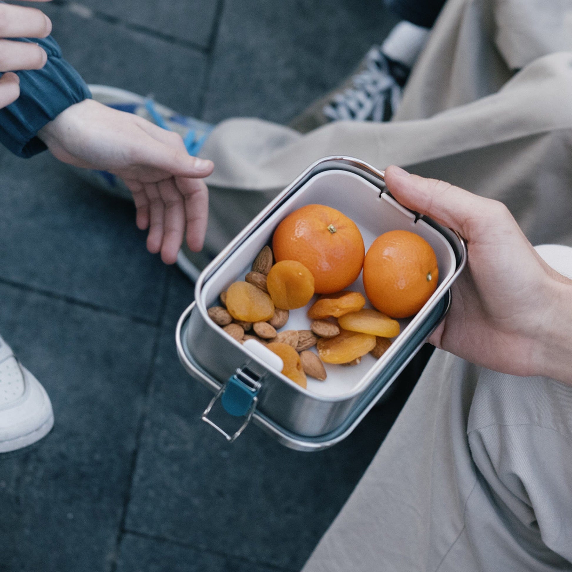 Stainless Steel Lunch Box with heat safe insert - Blue Abyss 