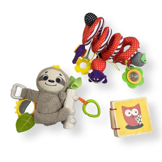Stroller & On-the Go Toys with Wooden Book Toys 