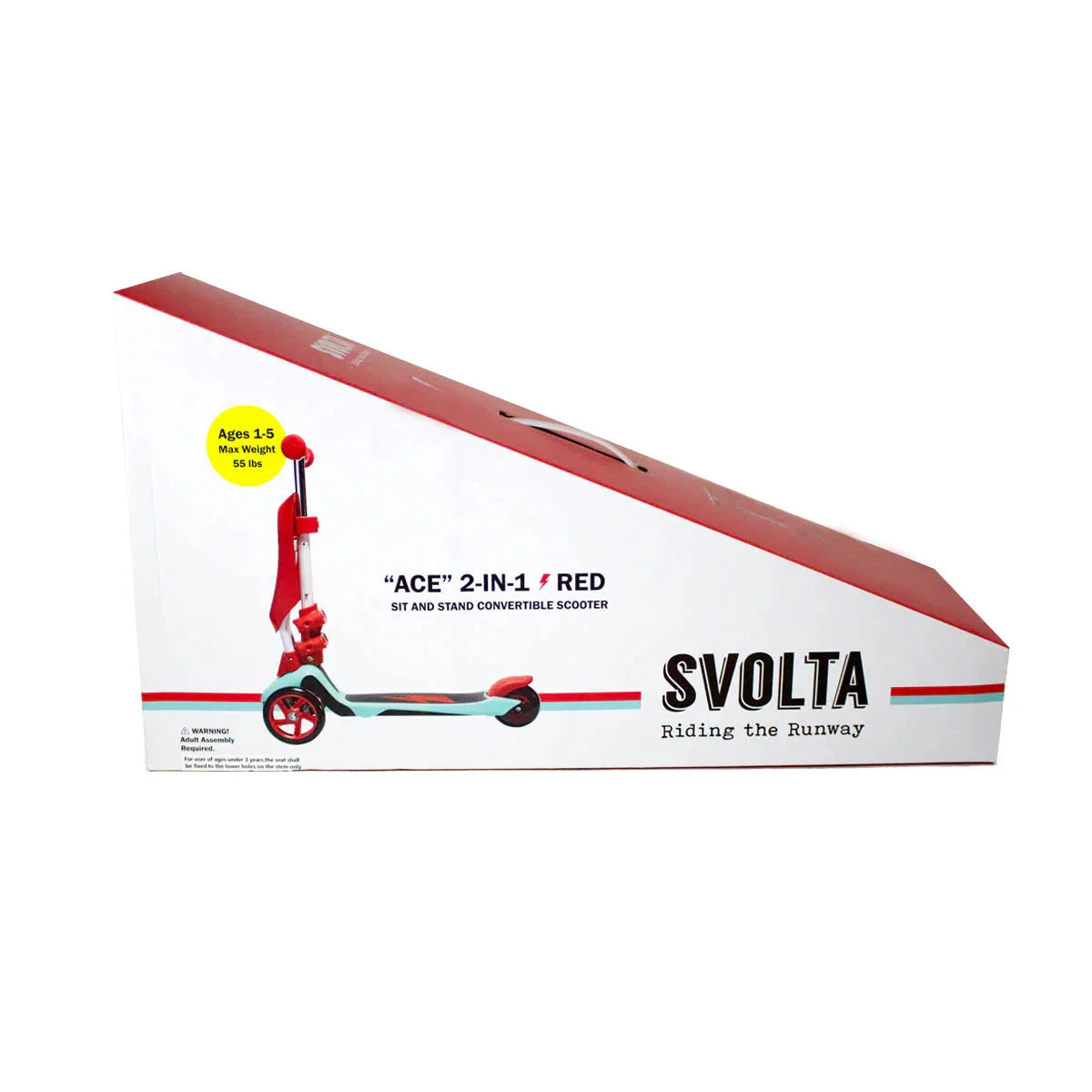SVOLTA "Ace" 2-in-1 Sit and Stand Toddler Convertible Scooter Toys 