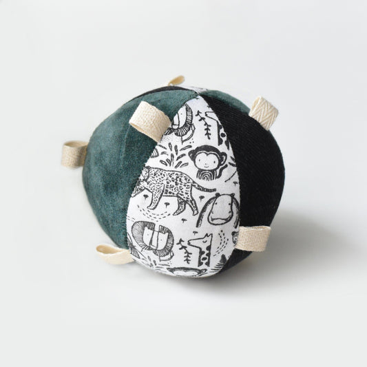 Wee Gallery - Taggy Ball with Rattle - Wild