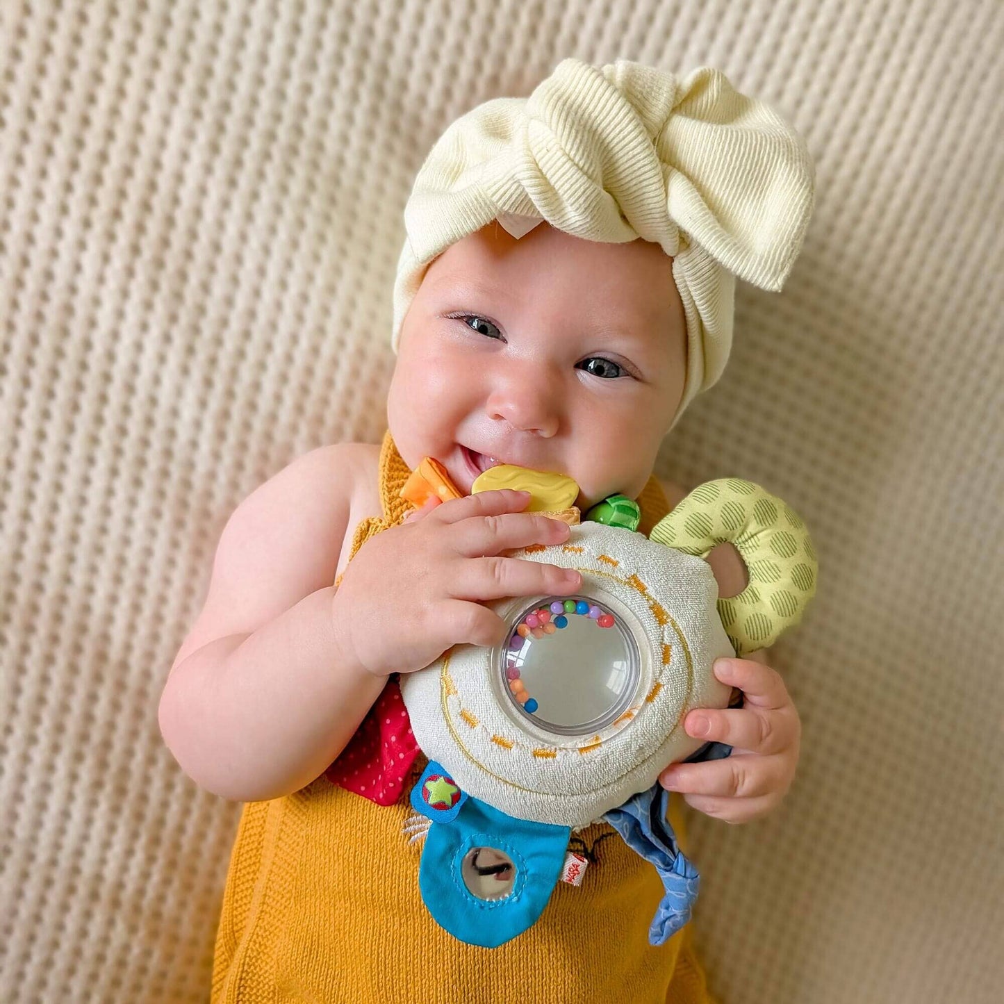 Teether Cuddly Rainbow Round Activity Toy Plush Baby 