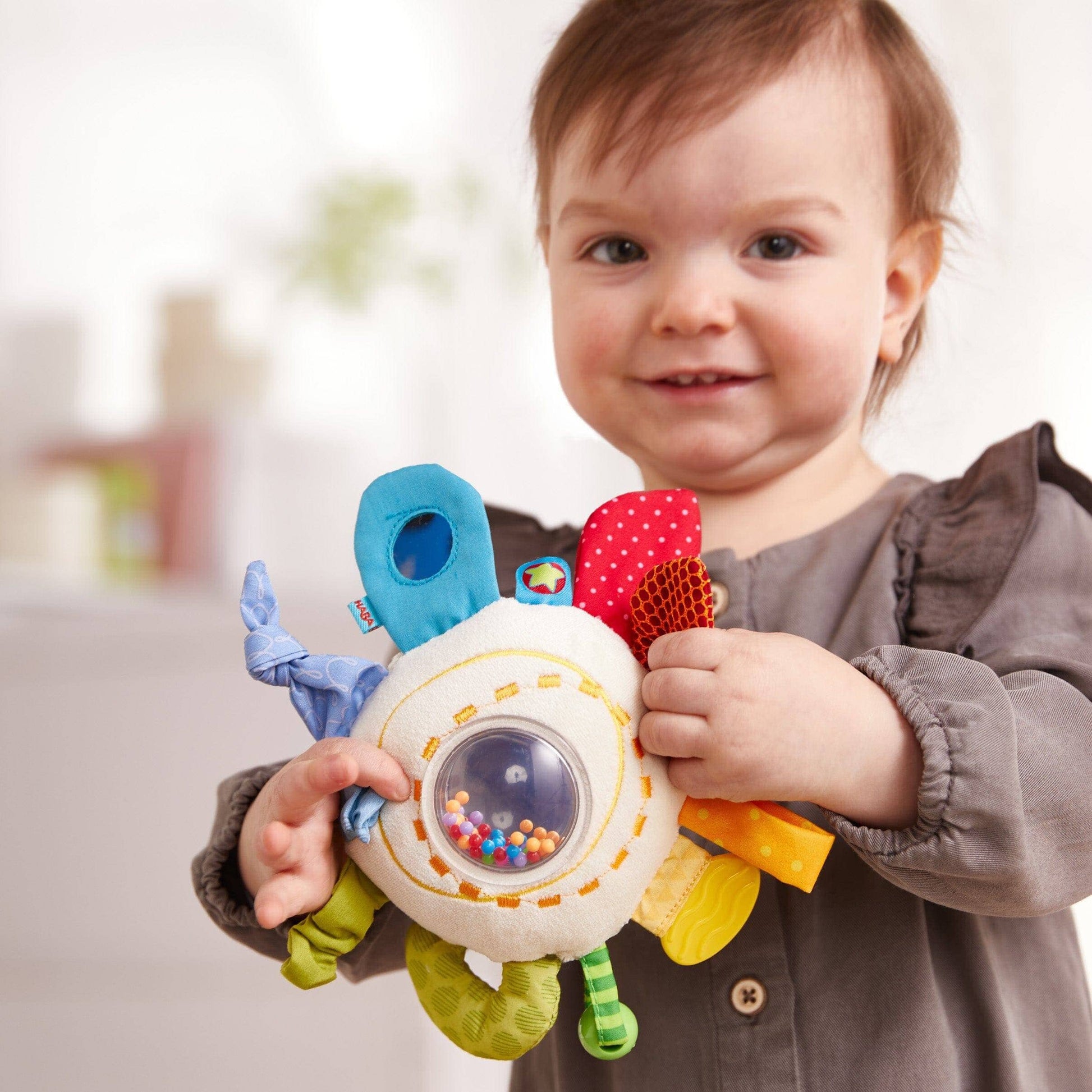 Teether Cuddly Rainbow Round Activity Toy Plush Baby 