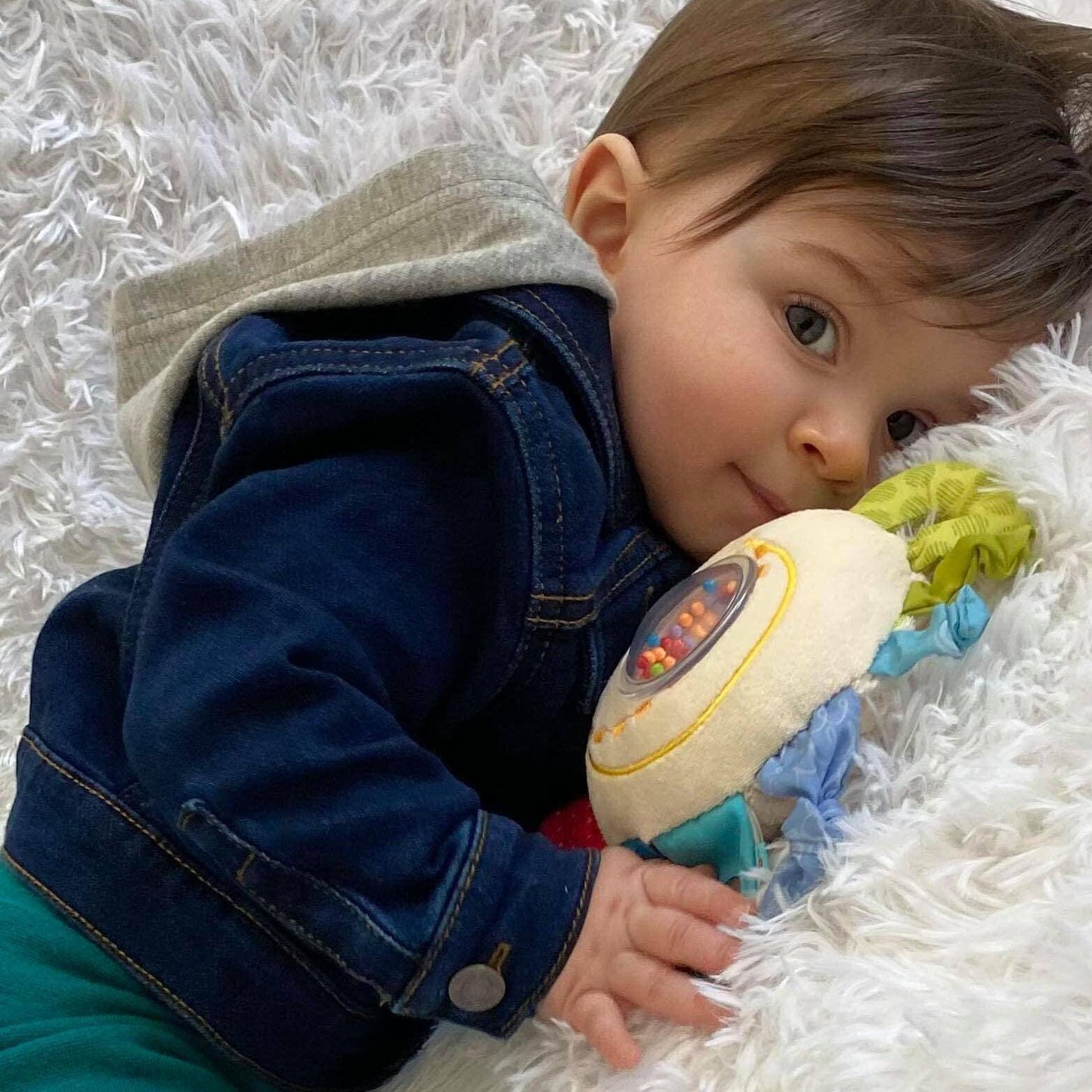 Teether Cuddly Rainbow Round Activity Toy Plush Baby 