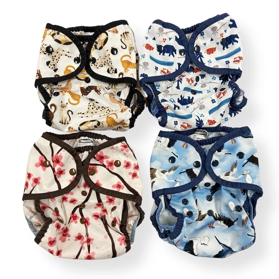Thirsties Duo Wrap Bundle Size 2 Diapering Animals/Flowers 