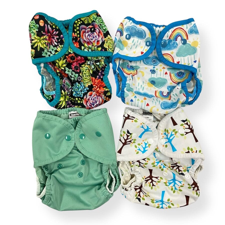 Thirsties Duo Wrap Bundle Size 2 Diapering Plants/Outdoors 