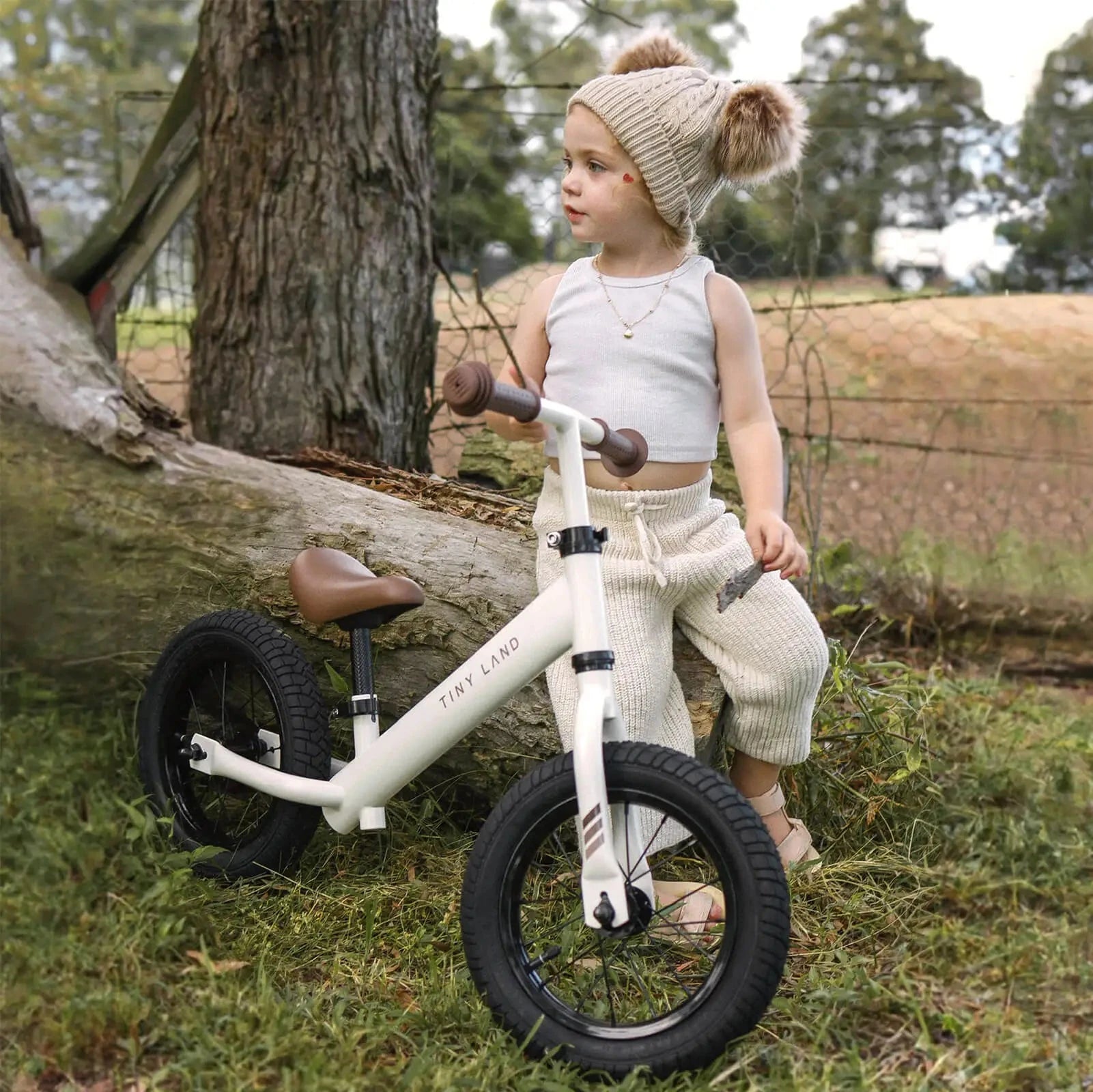 Tiny Land® Balance Bike - Milky White Push & Pedal Riding Vehicles 