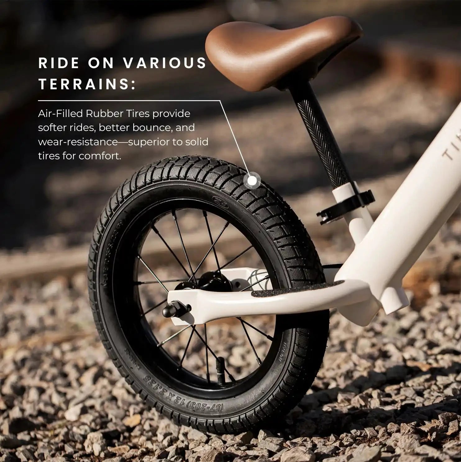Tiny Land® Balance Bike - Milky White Push & Pedal Riding Vehicles 
