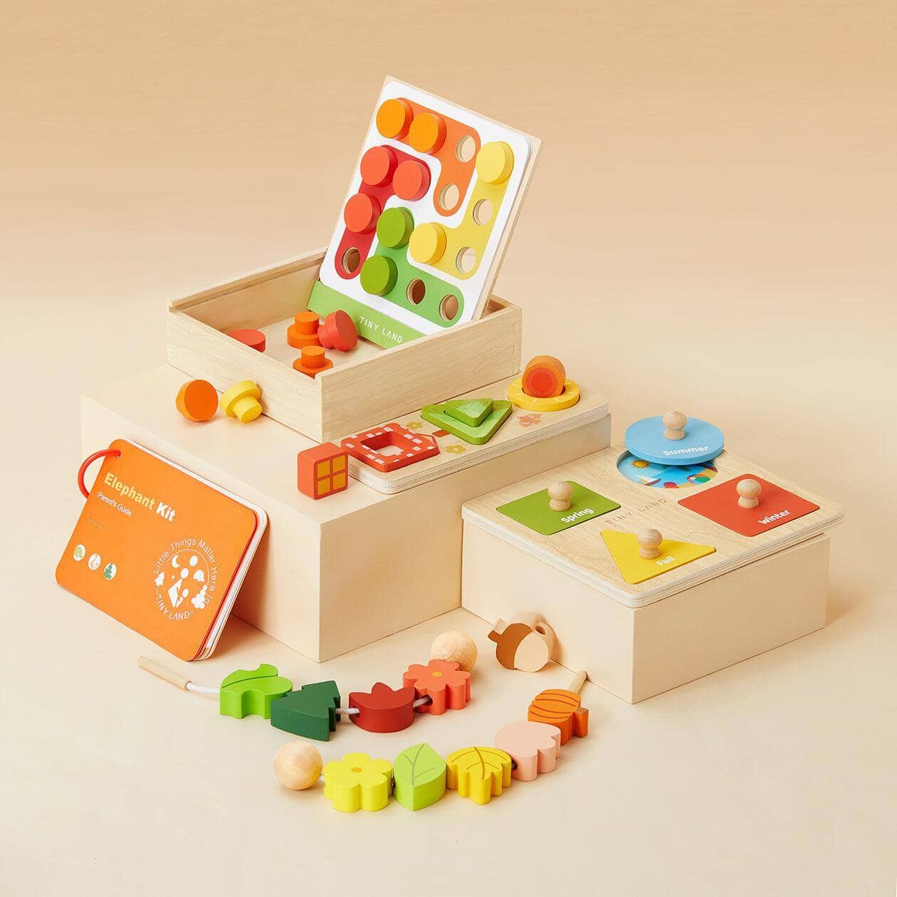 Tiny Land® Montessori Toys Set for Toddlers 18-24months wooden toys 