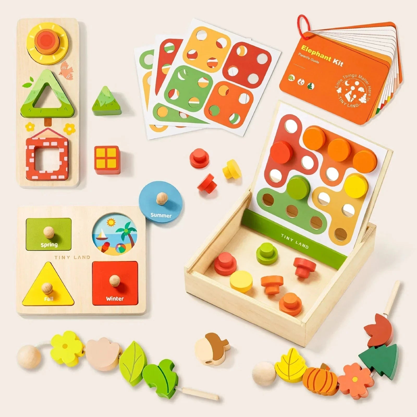 Tiny Land® Montessori Toys Set for Toddlers 18-24months wooden toys 