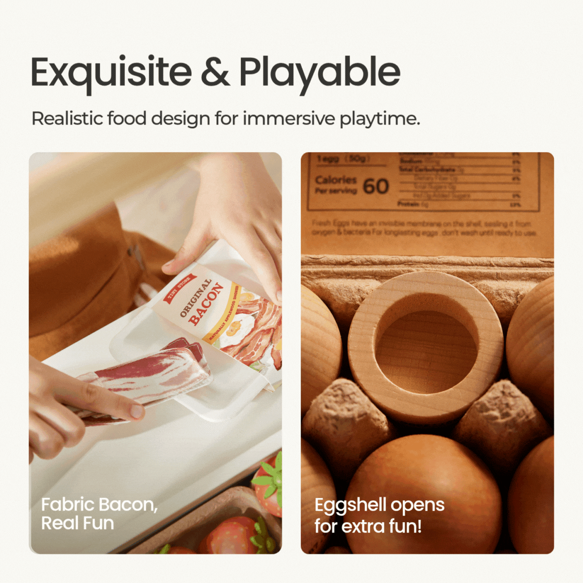 Tiny Land® Wooden Play Food Set demo