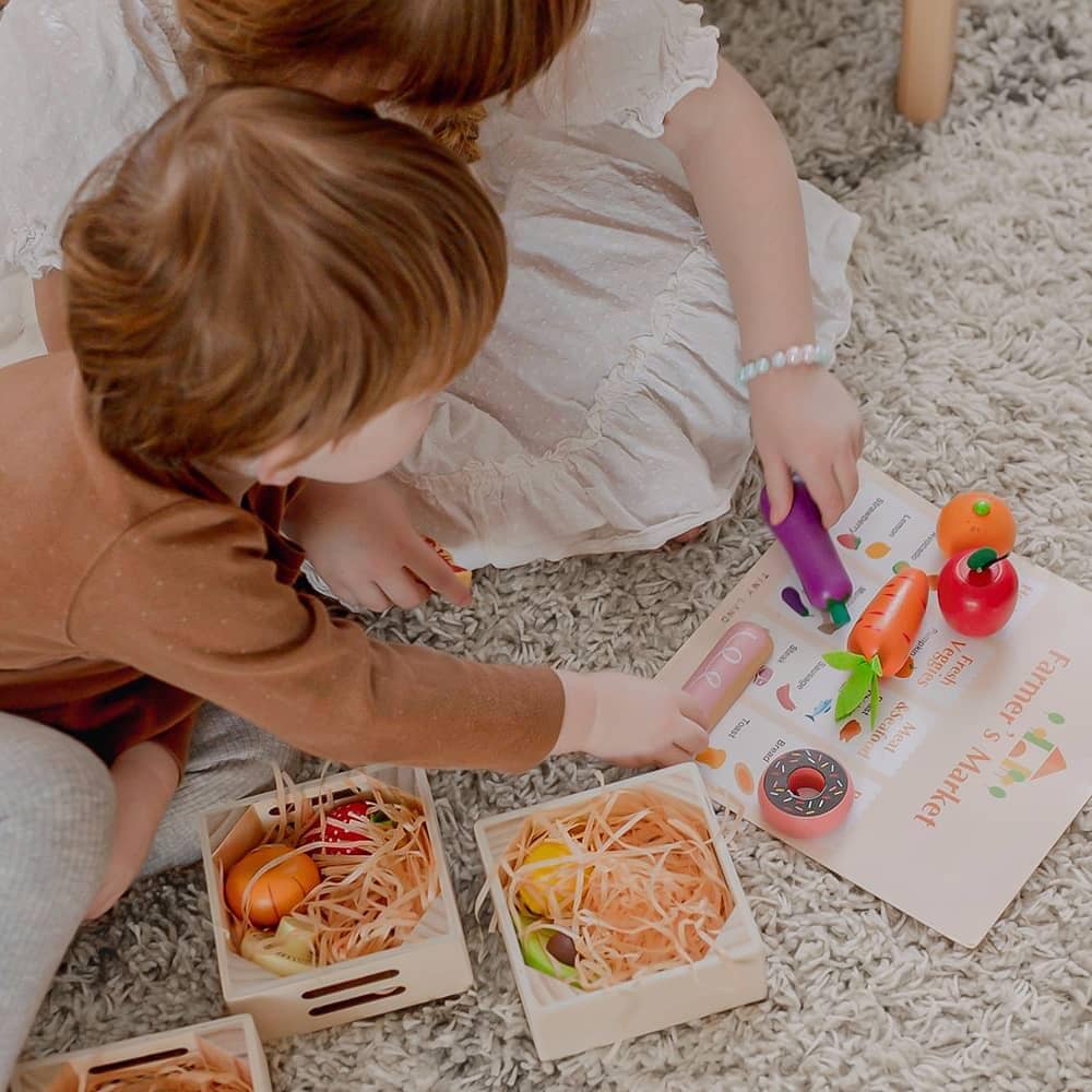 Tiny Land® Play Kitchen Accessories – Wooden Play Food for Play Kitchen Pretend Play 