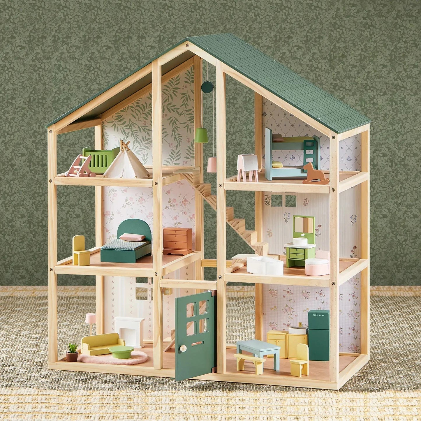 Tiny Land® Sweetwood Evergreen Dollhouse without Dolls Dollhouse 