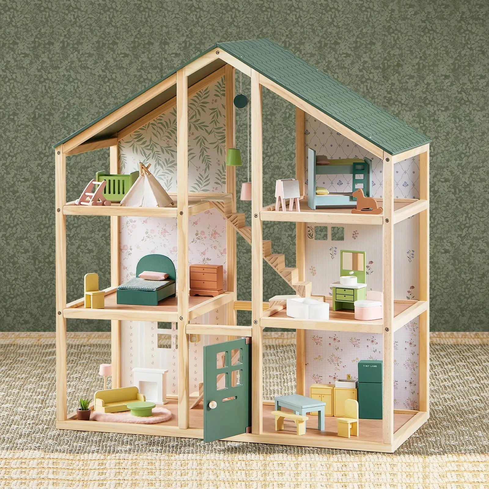 Tiny Land® Sweetwood Evergreen Dollhouse without Dolls Dollhouse 